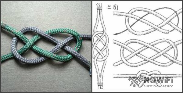 схема вязания плоского морского узла