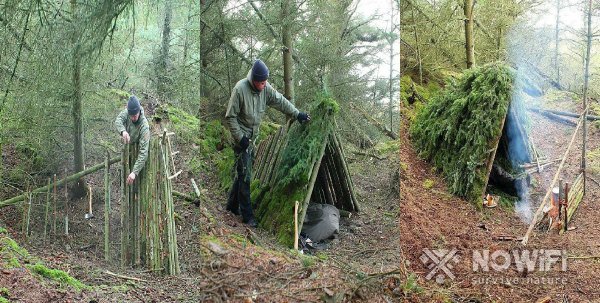как сделать шалаш укрытие в лесу
