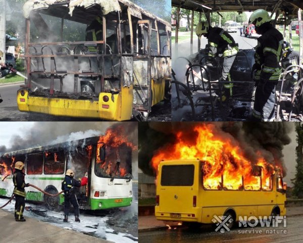Причины пожара в автобусе